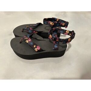 Teva Flatform Universal Floral Ankle Strap Platform Sandals Flip‎ Flops